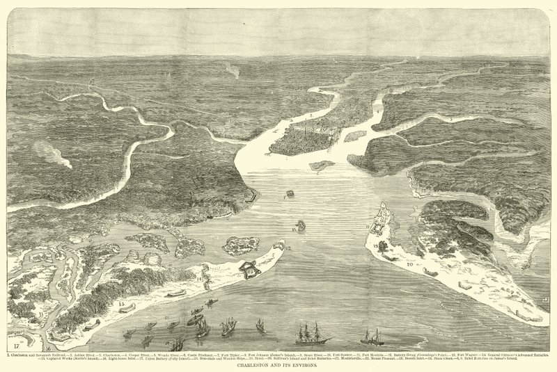 Charleston und seine Umgebung, Juli 1863 von American School