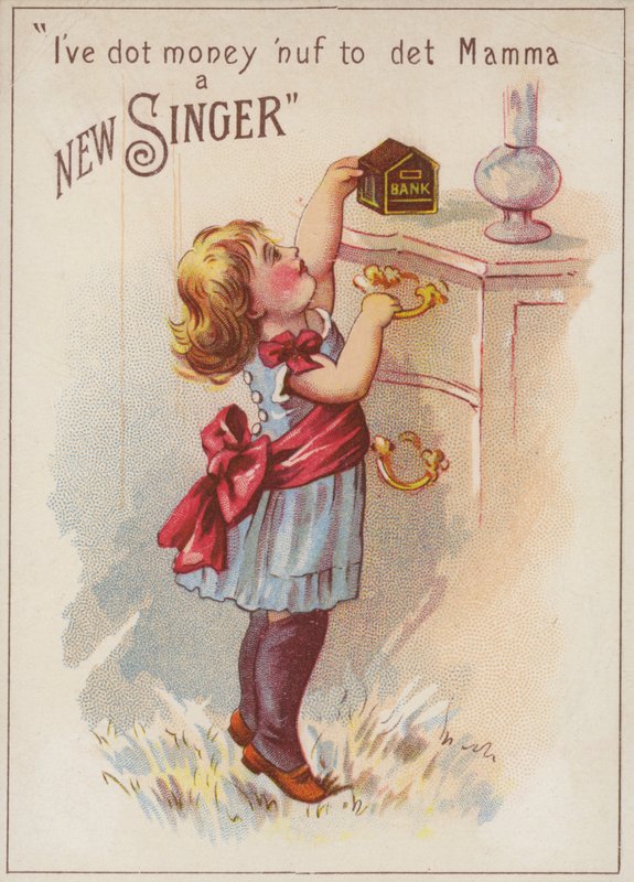Mädchen mit Sparbüchse von American School