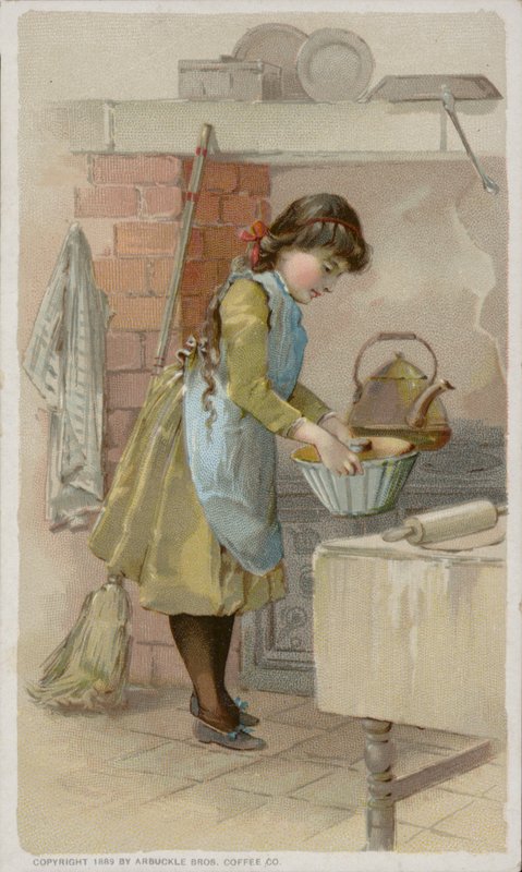 Mädchen backt in der Küche von American School