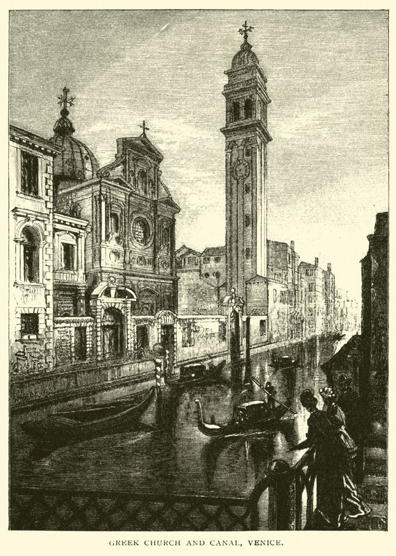 Griechische Kirche und Kanal, Venedig von American School