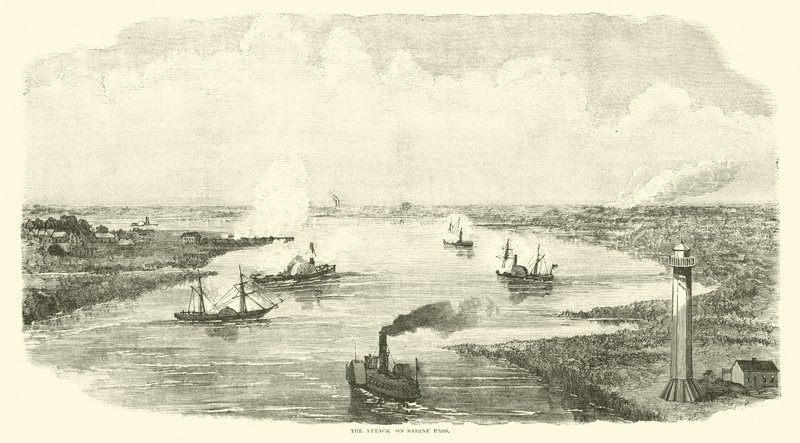 Der Angriff auf Sabine Pass, November 1863 von American School
