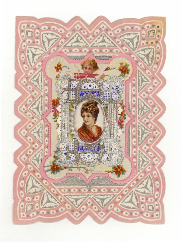 Viktorianische Dame auf Karte von American School