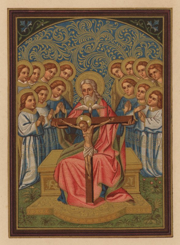 Heilige Dreifaltigkeit (Chromolithographie) von Austrian School