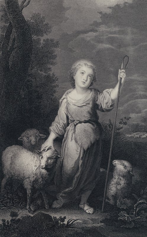 Der gute Hirte (Gravur) von Bartolome Esteban (after) Murillo