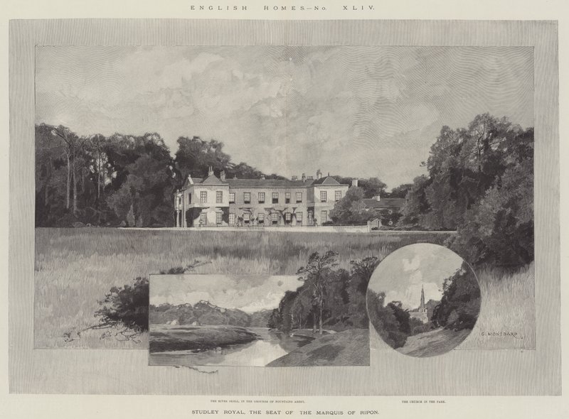 Studley Royal, der Sitz des Marquis von Ripon von Charles Auguste Loye