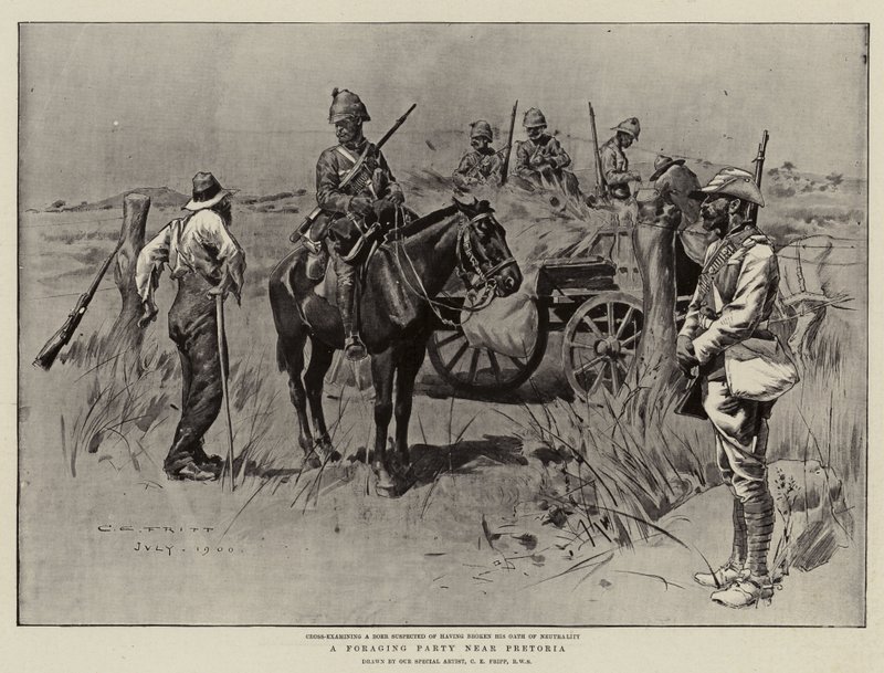 Eine Plünderungspatrouille in der Nähe von Pretoria von Charles Edwin Fripp