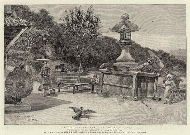 Ishiyama, am Ufer des Seta-Flusses von Charles Edwin Fripp