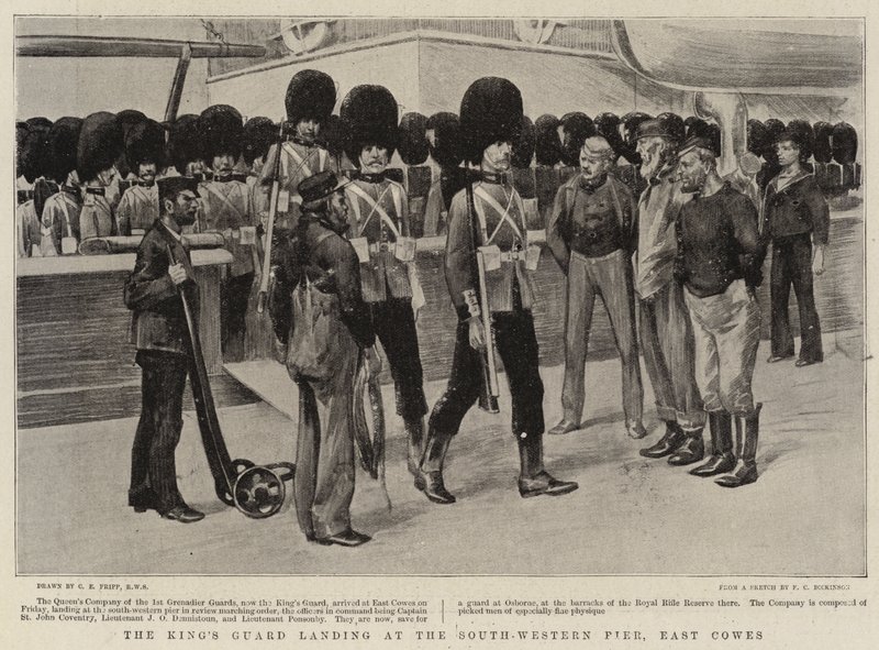Die Königsgarde landet am Südwestpier, East Cowes von Charles Edwin Fripp