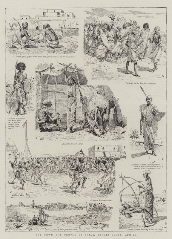 Die Stadt und die Menschen von Zaila, Somali-Küste, Afrika von Charles Edwin Fripp