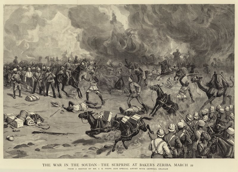 Der Krieg im Sudan, die Überraschung bei Bakers Zeriba, 22. März von Charles Edwin Fripp