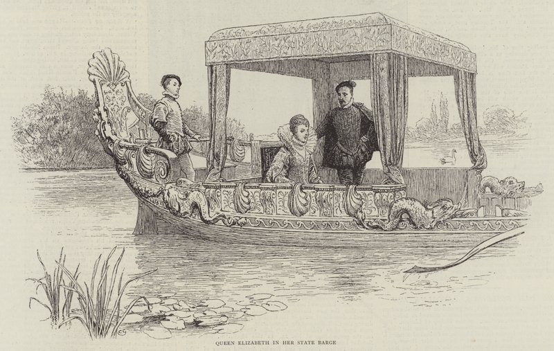 Königin Elizabeth in ihrer Staatsbarke von Charles Green