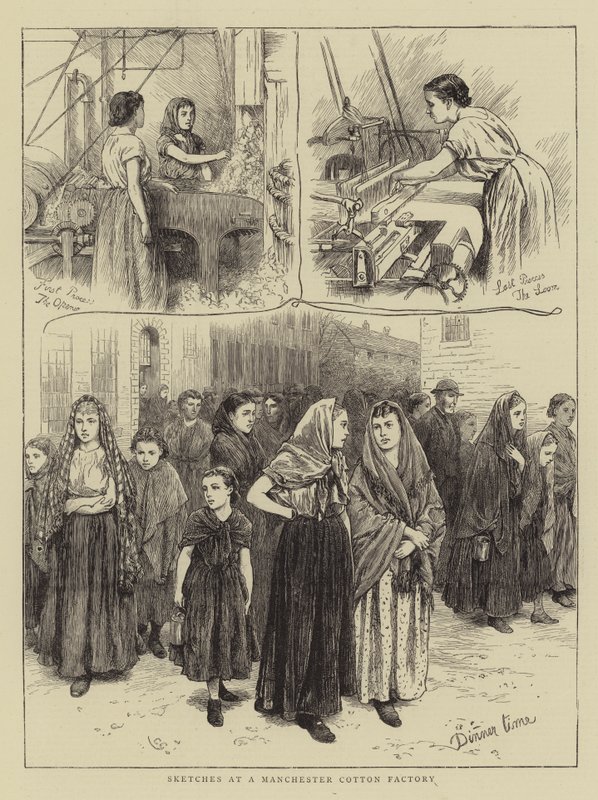Skizzen in einer Baumwollfabrik in Manchester von Charles Green