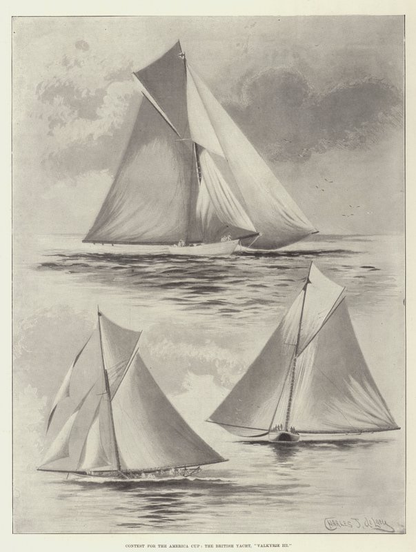 Wettbewerb um den America Cup, die britische Yacht, Valkyrie III von Charles John de Lacy