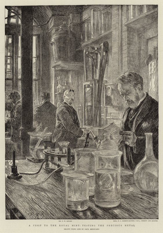 Ein Besuch in der königlichen Münze, Prüfung des Edelmetalls von Charles Paul Renouard