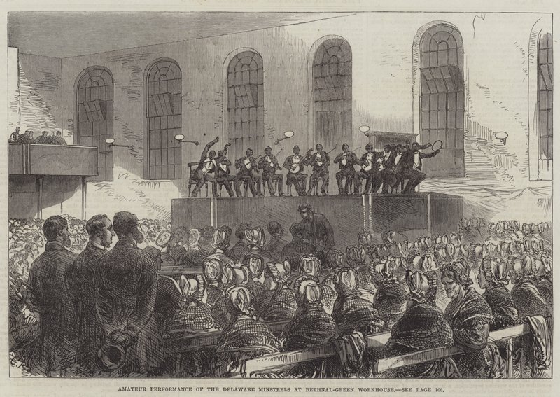 Amateuraufführung der Delaware Minstrels im Bethnal-Green-Armenhaus von Sir John Charles Robinson