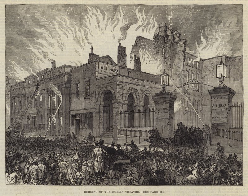Brand des Dublin Theaters von Sir John Charles Robinson