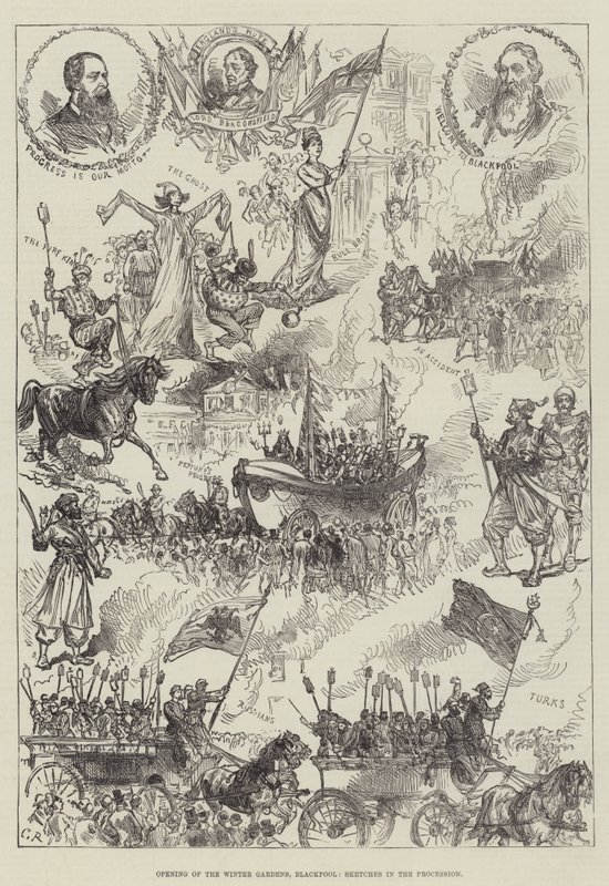 Eröffnung der Wintergärten, Blackpool, Skizzen in der Prozession von Sir John Charles Robinson