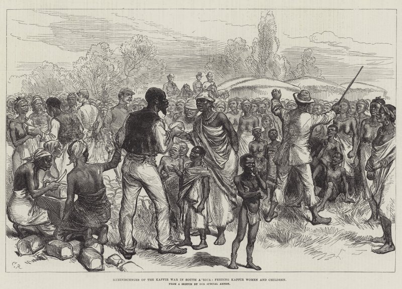 Erinnerungen an den Kaffir-Krieg in Südafrika, Fütterung von Kaffir-Frauen und -Kindern von Sir John Charles Robinson