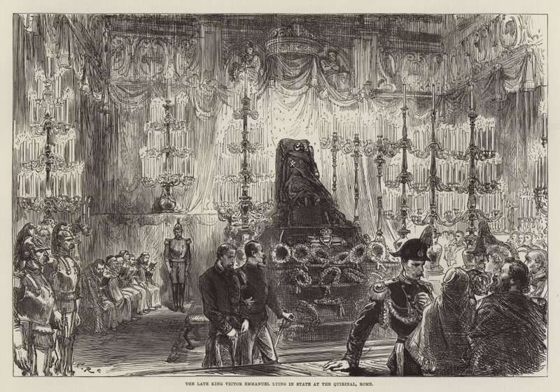 Der verstorbene König Viktor Emanuel aufgebahrt im Quirinal, Rom von Sir John Charles Robinson