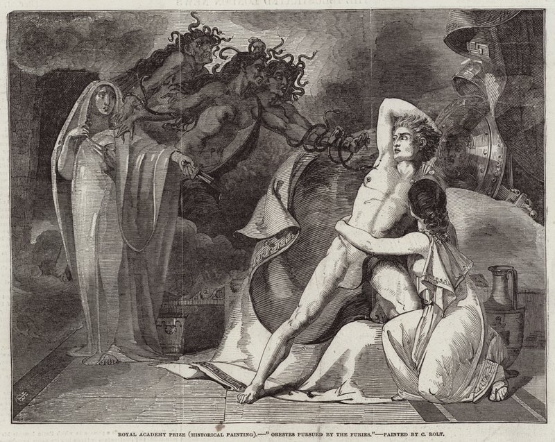 Preis der Royal Academy (Historische Malerei), Orestes verfolgt von den Furien von Charles Rolt