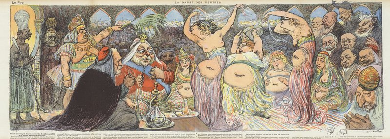 Bauchtänzerinnen. Illustration für Le Rire von Charles Leandre