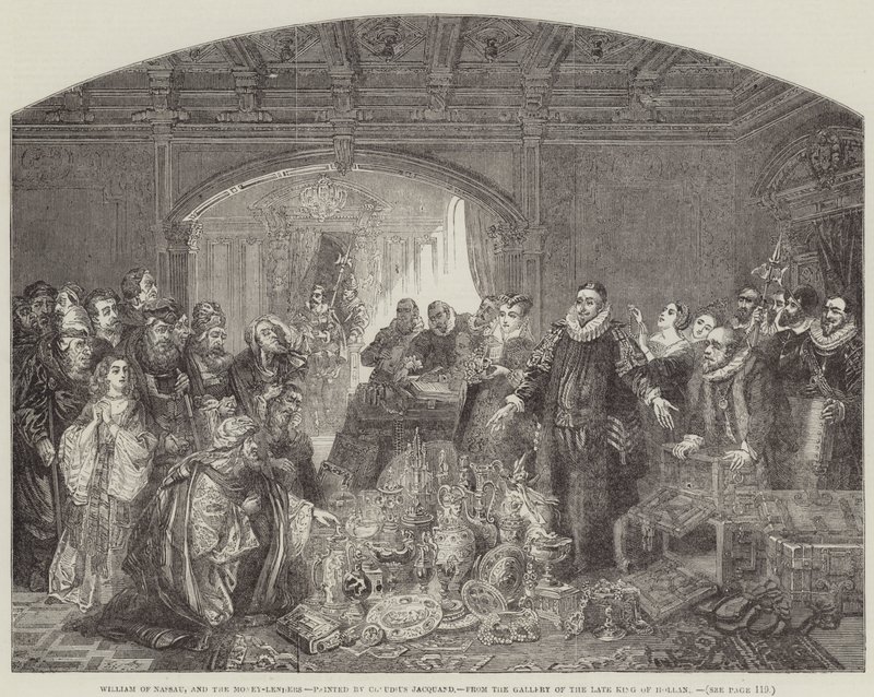 Wilhelm von Nassau und die Geldverleiher, aus der Galerie des verstorbenen Königs von Holland von Claude Jacquand
