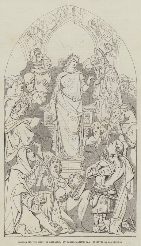 Karikatur, Der Geist der Ritterlichkeit von Daniel Maclise