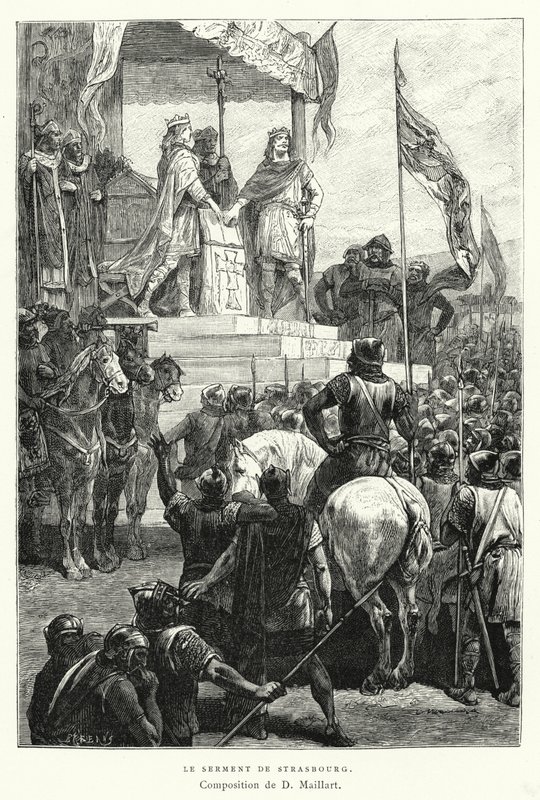 Le Serment De Strasbourg (Gravur) von Diogene Ulysse Napoleon Maillart