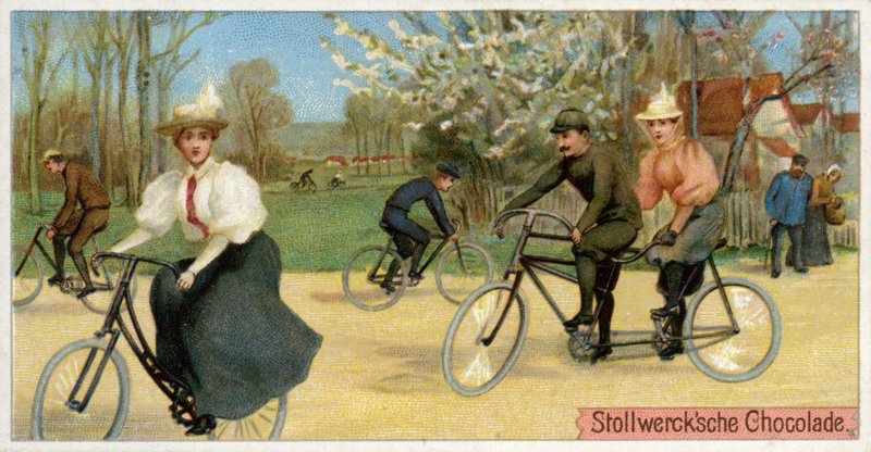 Männer und Frauen auf Fahrrädern von Dutch School