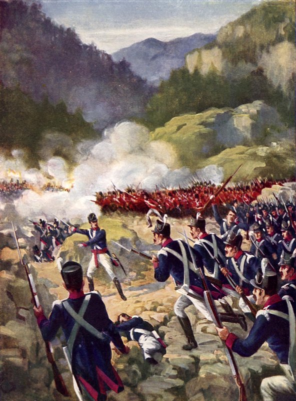 Die Schlacht von Busaco, 1810 von E. A. Dyer