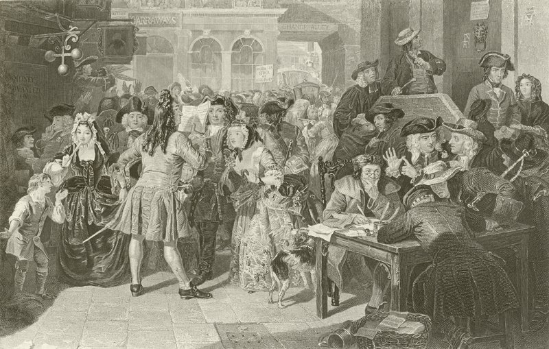 Die Südseeblase, London von Edgar Melville after Ward
