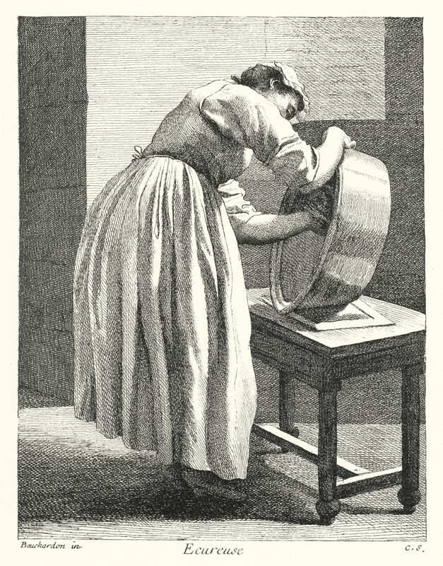 Küchenmagd (Gravur) von Edmé (after) Bouchardon