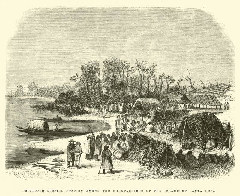 Geplante Missionsstation unter den Chontaquiros der Insel Santa Rosa von Edouard Riou