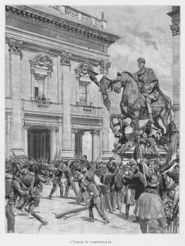 Italien auf dem Kapitol (Gravur) von Edouardo Matania