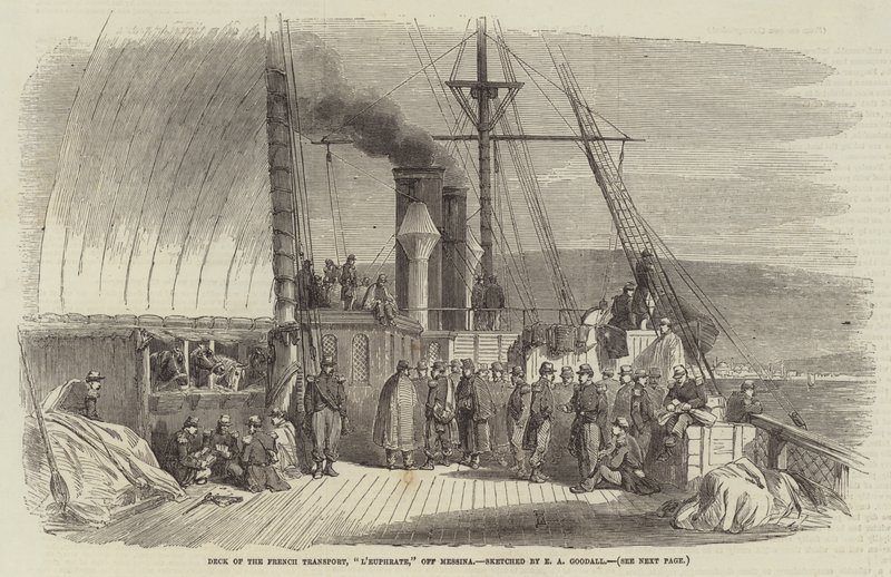 Deck des französischen Transportschiffs L