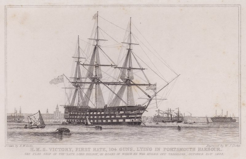 HMS Victory, erstes Rangschiff von Edward William (after) Cooke