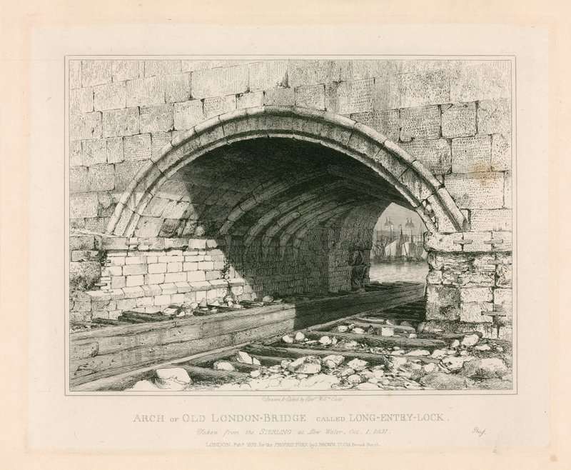 Bogen der alten London Bridge, 1831 von Edward William Cooke