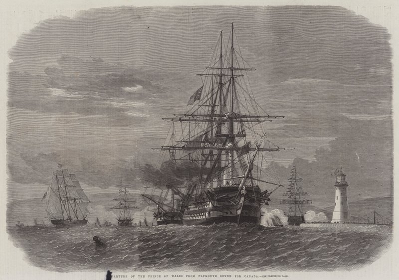 Abreise des Prinzen von Wales von Plymouth Sound nach Kanada von Edwin Weedon
