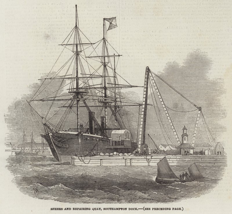 Scheren und Reparaturkai, Southampton Dock von Edwin Weedon