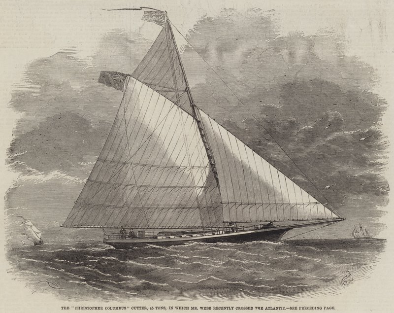 Der Christopher Columbus Cutter, 45 Tonnen, mit dem Herr Webb kürzlich den Atlantik überquerte von Edwin Weedon