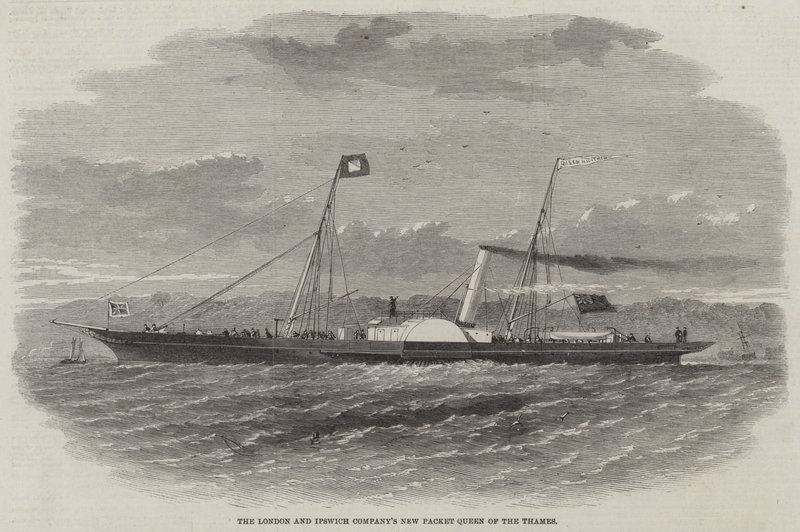 Das neue Paketboot Queen of the Thames der London and Ipswich Company von Edwin Weedon