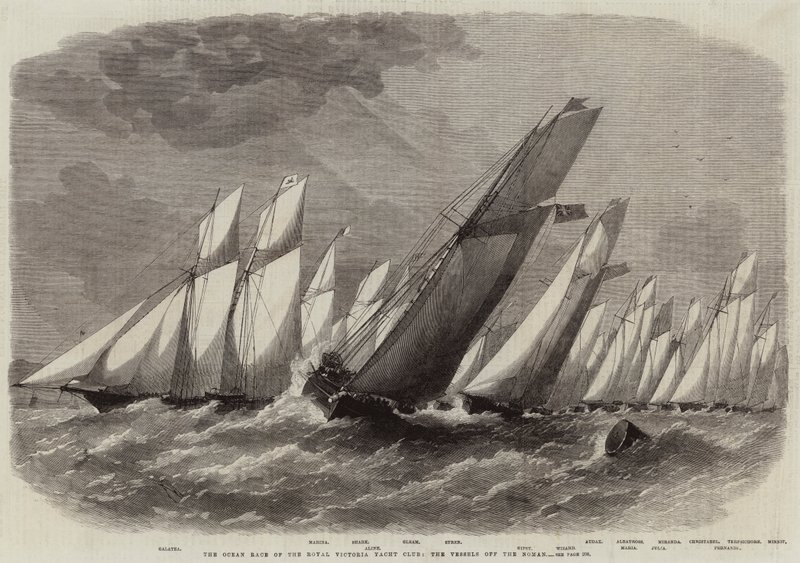 Das Ozeanrennen des Royal Victoria Yacht Club, die Schiffe vor dem Noman von Edwin Weedon