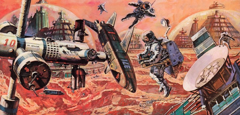 Mars, kolonisiert von Menschen, wie in den 1980er Jahren vorgestellt von English School