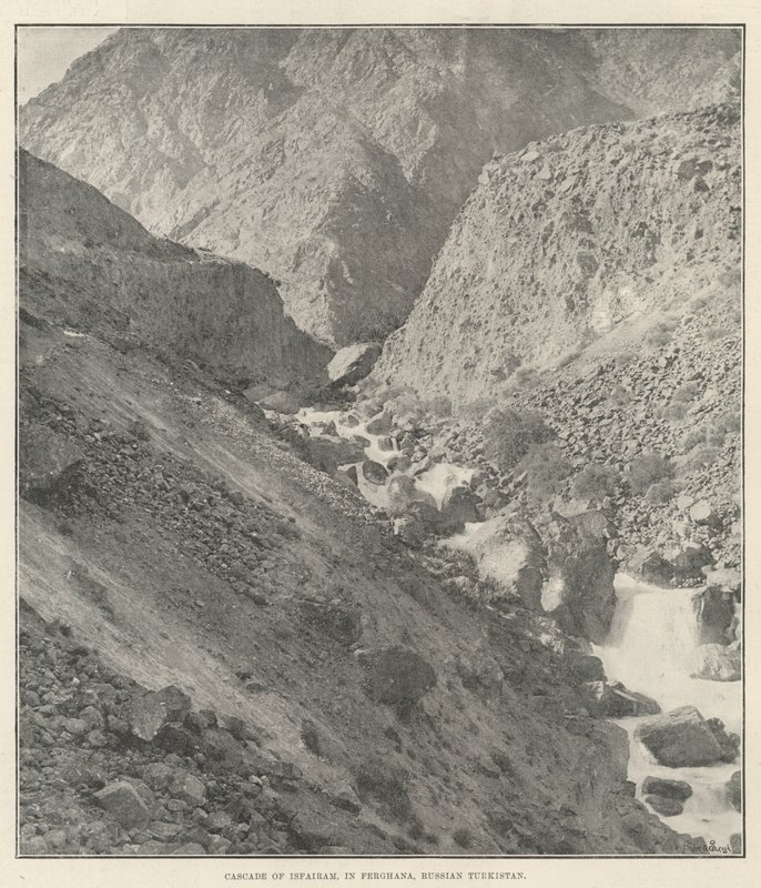 Kaskade von Isfairam, in Ferghana, Russisch-Turkistan von English Photographer