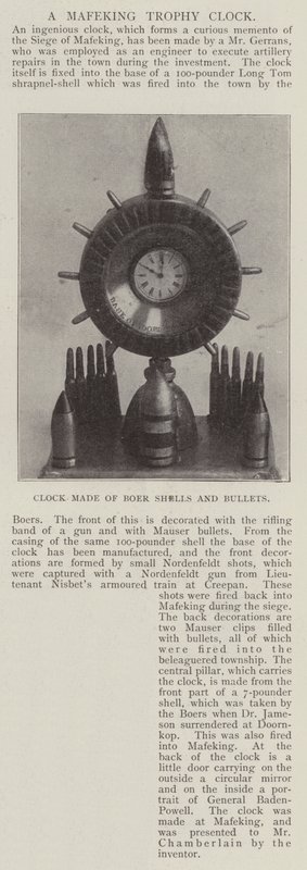 Uhr aus Buren-Granaten und Kugeln von English Photographer