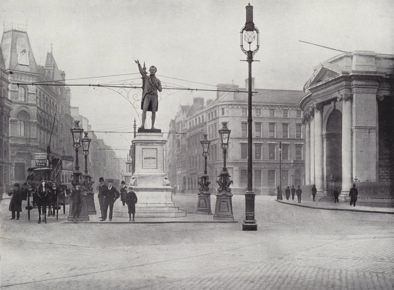 College Green, Dublin, mit der Grattan Statue von English Photographer