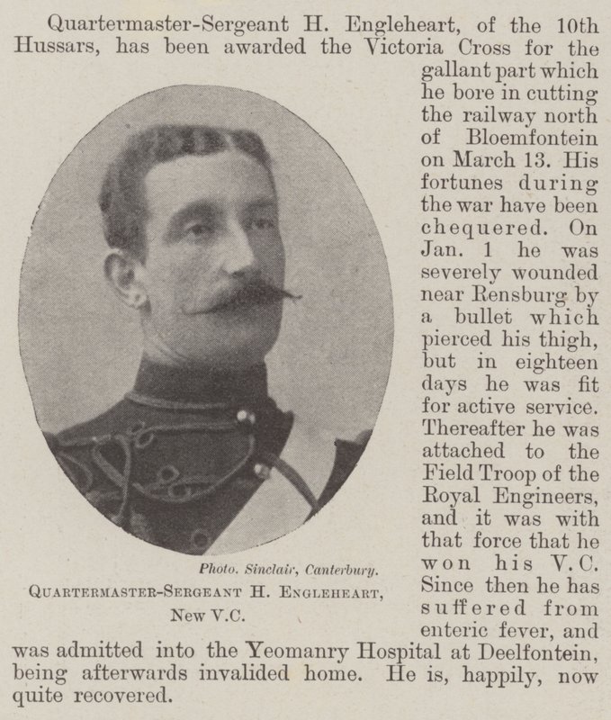 Quartiermeister-Sergeant H Engleheart, neuer VC von English Photographer