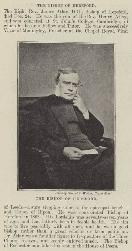 Der Bischof von Hereford von English Photographer