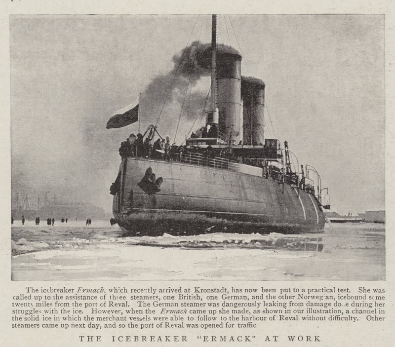 Der Eisbrecher Ermack bei der Arbeit von English Photographer
