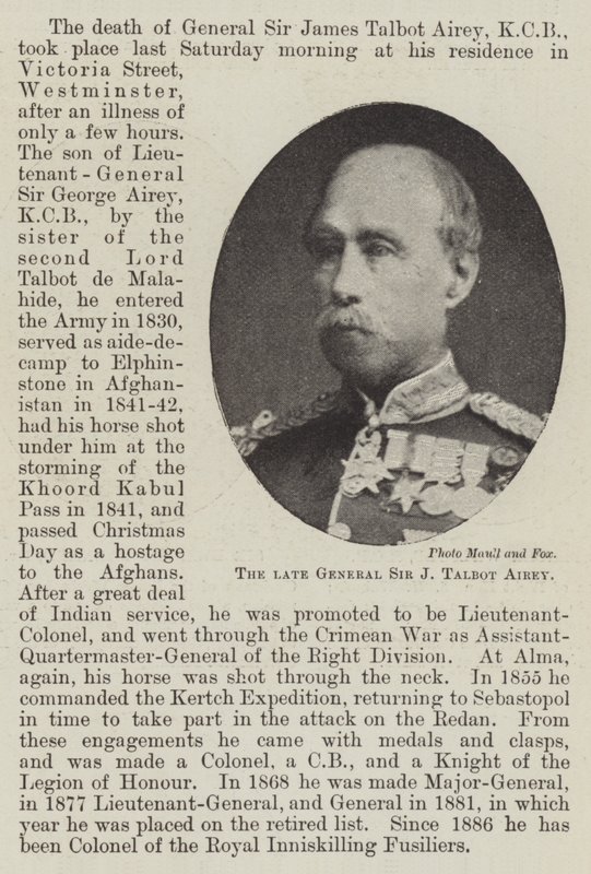 Der verstorbene General Sir J. Talbot Airey von English Photographer